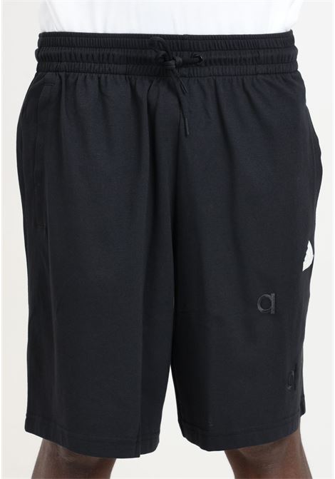 Black men's shorts with white logo patch and logo lettering ADIDAS PERFORMANCE | IP4075.
